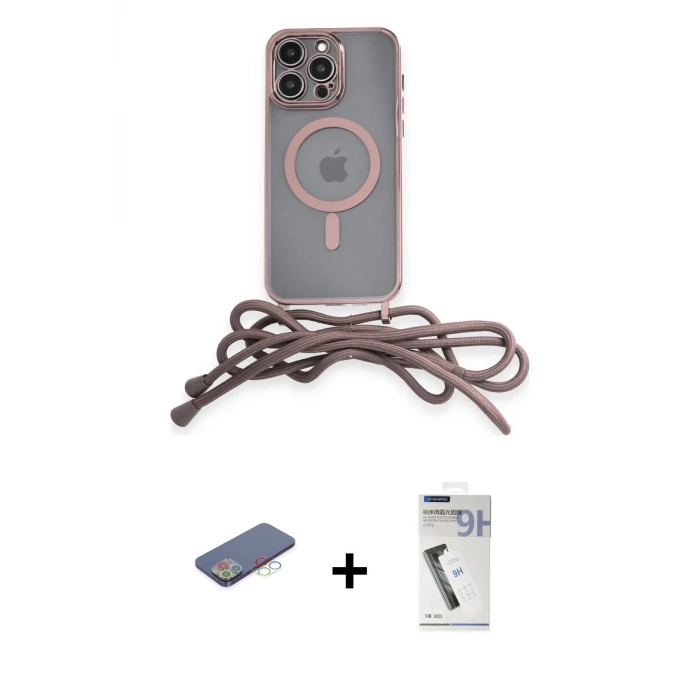 ieg™ iPhone 12 Pro Kılıf Eksen Özel Seri - Şeffaf Uv Polymer Nano Ekran Koruyucu + Renkli Kamera Lens Koruma Cam - MI