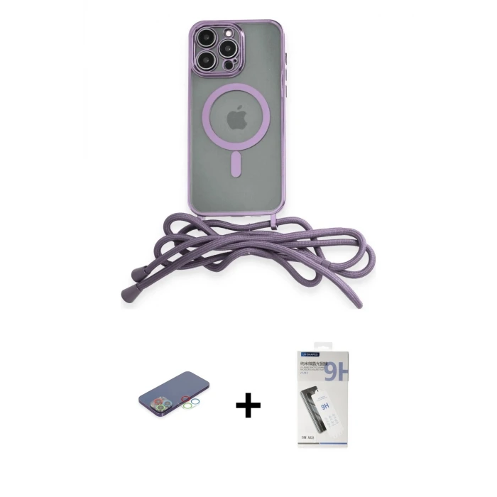 ieg™ iPhone 12 Pro Kılıf Eksen Özel Seri - Şeffaf Uv Polymer Nano Ekran Koruyucu + Renkli Kamera Lens Koruma Cam - MI