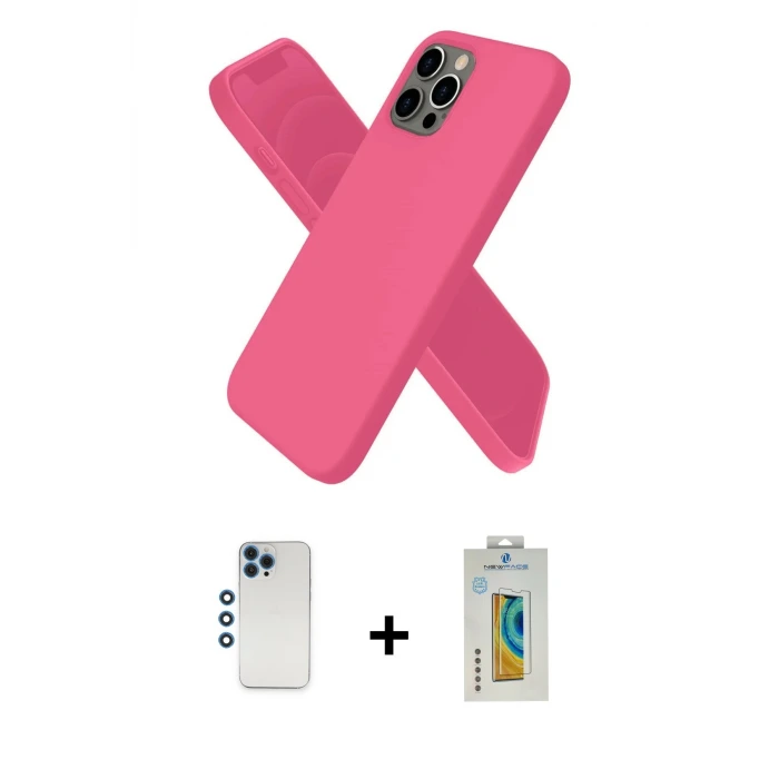 ieg™ iPhone 12 Pro Kılıf Kozmos Yansıma Özel Seri - Siyah Polymer Nano Ekran Koruyucu + Shine Kamera Lens - MI