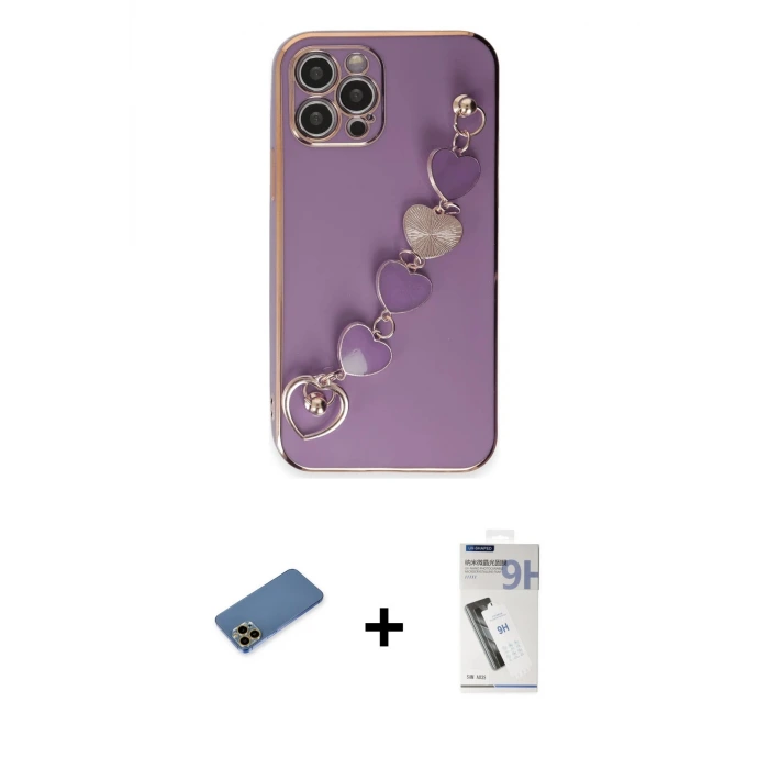 ieg™ iPhone 12 Pro Kılıf Nova Işık Prime - Şeffaf Uv Polymer Nano Ekran Koruyucu + Shine Kamera Lens Koruma Cam - GD