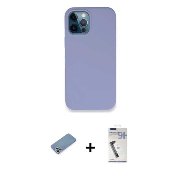 ieg™ iPhone 12 Pro Kılıf Zirve Modern Özel Seri - Şeffaf Uv Polymer Nano Ekran Koruyucu + Shine Kamera Lens Koruma Cam - GS