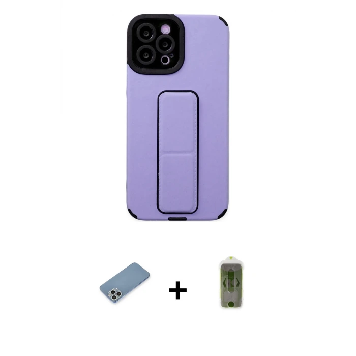 ieg™ iPhone 12 Pro Max Kılıf Çekirdek Yansıma - Siyah Joko Magic 5D Hayalet Cam + Shine Kamera Lens Koruma Cam - GS