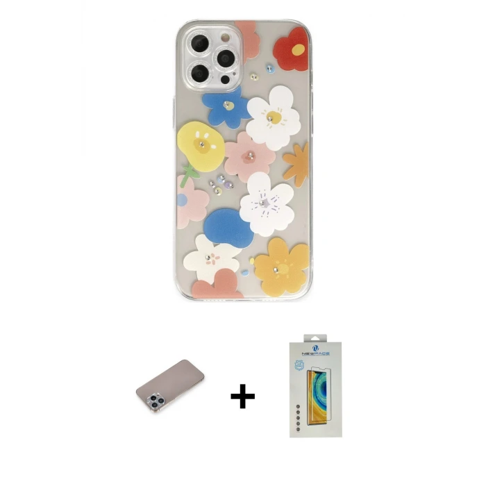 ieg™ iPhone 12 Pro Max Kılıf Eksen Asil Prime - Siyah Polymer Nano Ekran Koruyucu + Shine Kamera Lens Koruma Cam - SABE