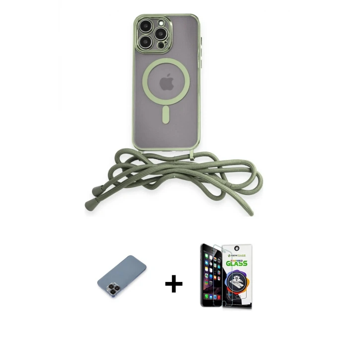 ieg™ iPhone 12 Pro Max Kılıf Eksen Özel Seri - Şeffaf Temperli Cam Ekran Koruyucu + Metal Kamera Lens Koruma Cam - SH