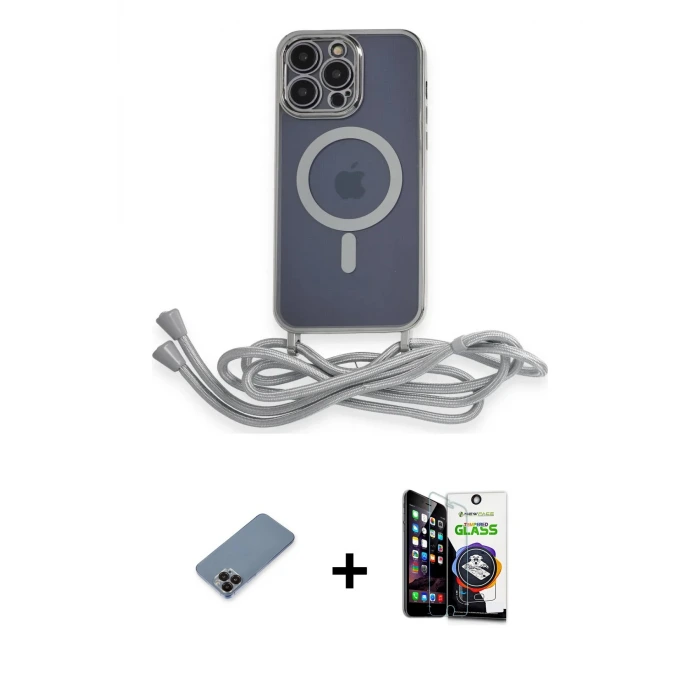 ieg™ iPhone 12 Pro Max Kılıf Eksen Özel Seri - Şeffaf Temperli Cam Ekran Koruyucu + Metal Kamera Lens Koruma Cam - SH