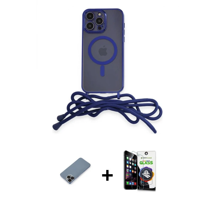 ieg™ iPhone 12 Pro Max Kılıf Eksen Özel Seri - Şeffaf Temperli Cam Ekran Koruyucu + Metal Kamera Lens Koruma Cam - SH