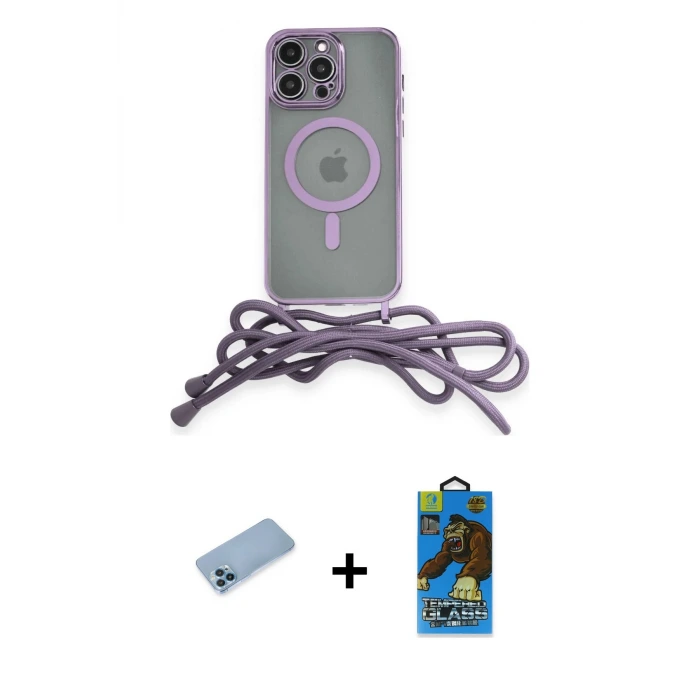 ieg™ iPhone 12 Pro Max Kılıf Eksen Özel Seri - Siyah 18D Cam Ekran Koruyucu + Shine Kamera Lens Koruma Cam - MI