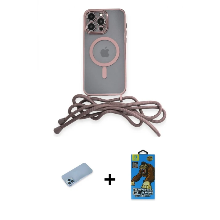 ieg™ iPhone 12 Pro Max Kılıf Eksen Özel Seri - Siyah 18D Cam Ekran Koruyucu + Shine Kamera Lens Koruma Cam - MI