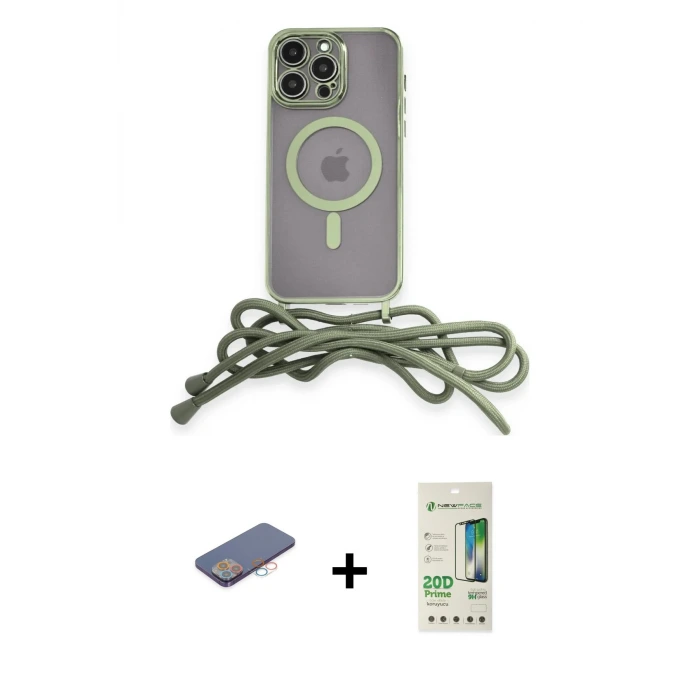 ieg™ iPhone 12 Pro Max Kılıf Eksen Özel Seri - Siyah 20D Premium Cam Ekran Koruyucu + Renkli Kamera Lens Koruma Cam - PE