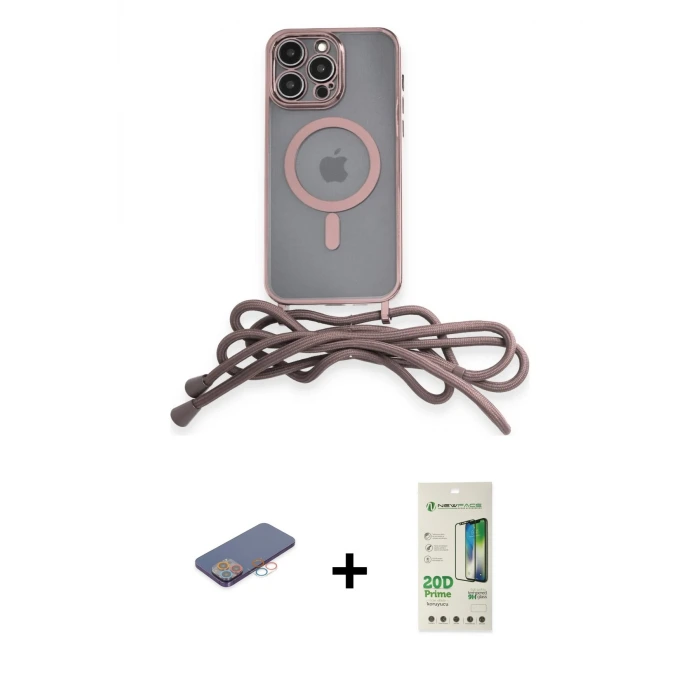 ieg™ iPhone 12 Pro Max Kılıf Eksen Özel Seri - Siyah 20D Premium Cam Ekran Koruyucu + Renkli Kamera Lens Koruma Cam - PE