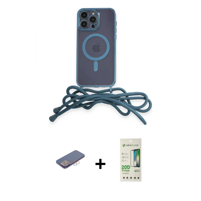ieg™ iPhone 12 Pro Max Kılıf Eksen Özel Seri - Siyah 20D Premium Cam Ekran Koruyucu + Renkli Kamera Lens Koruma Cam - PE