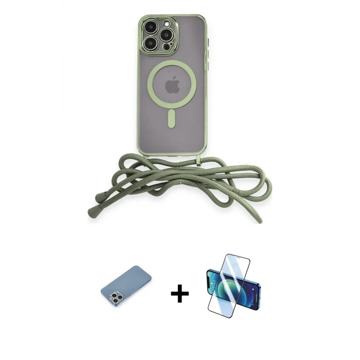 ieg™ iPhone 12 Pro Max Kılıf Eksen Özel Seri - Siyah 3D Antistatik Seramik Nano Ekran Koruyucu + Shine Kamera Lens Koruma Cam - GS