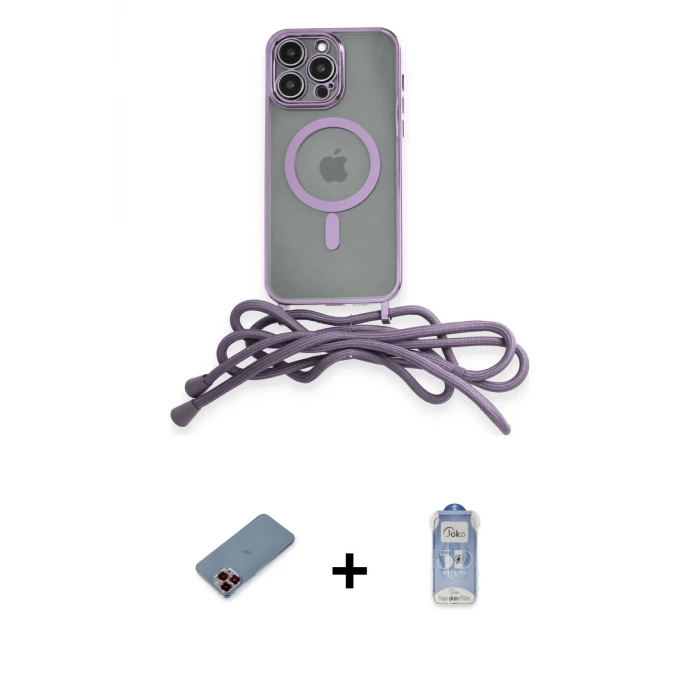 ieg™ iPhone 12 Pro Max Kılıf Eksen Özel Seri - Siyah Joko Magic 5D Cam + Metal Kamera Lens Koruma Cam - KI