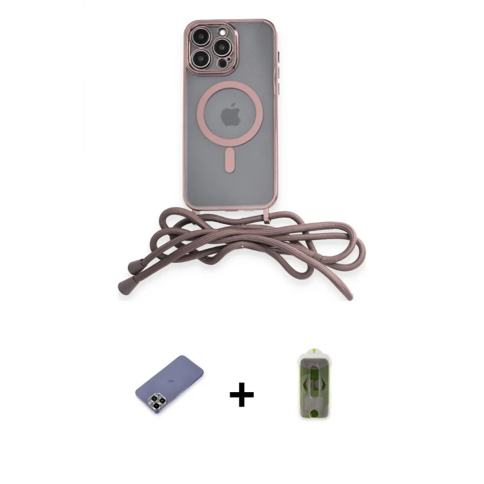 ieg™ iPhone 12 Pro Max Kılıf Eksen Özel Seri - Siyah Joko Magic 5D Hayalet Cam + Metal Kamera Lens Koruma Cam - GD