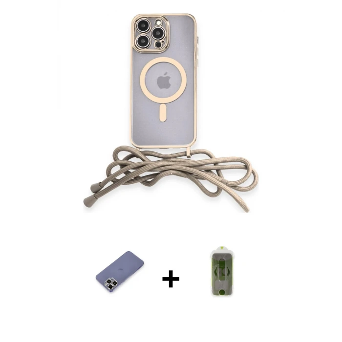 ieg™ iPhone 12 Pro Max Kılıf Eksen Özel Seri - Siyah Joko Magic 5D Hayalet Cam + Metal Kamera Lens Koruma Cam - GD