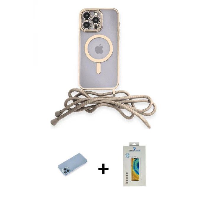 ieg™ iPhone 12 Pro Max Kılıf Eksen Özel Seri - Siyah Polymer Nano Ekran Koruyucu + Shine Kamera Lens Koruma Cam - MI