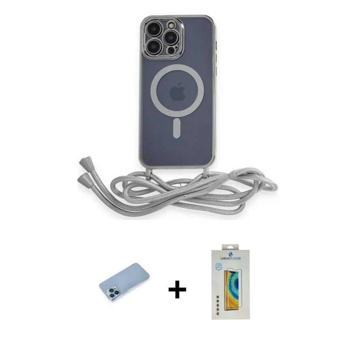 ieg™ iPhone 12 Pro Max Kılıf Eksen Özel Seri - Siyah Polymer Nano Ekran Koruyucu + Shine Kamera Lens Koruma Cam - MI