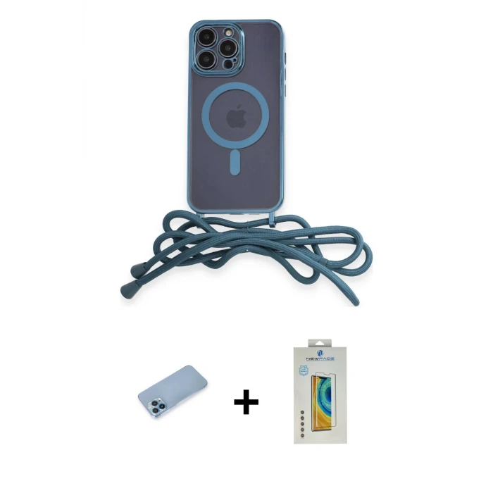 ieg™ iPhone 12 Pro Max Kılıf Eksen Özel Seri - Siyah Polymer Nano Ekran Koruyucu + Shine Kamera Lens Koruma Cam - MI