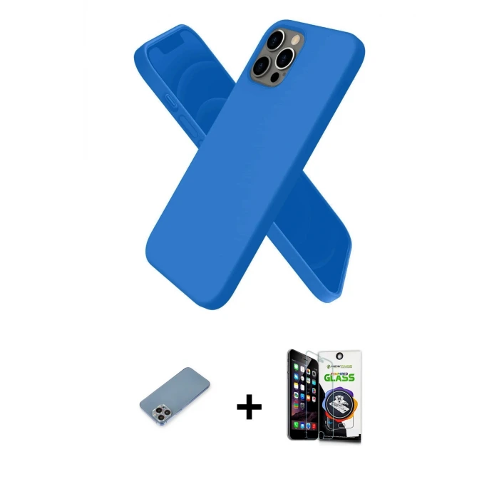 ieg™ iPhone 12 Pro Max Kılıf Kozmos Yansıma Özel Seri - Şeffaf Temperli Cam Ekran Koruyucu + Shine Kamera Lens Koruma Cam - GI