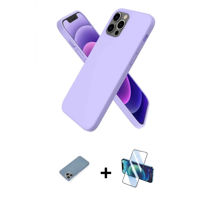 ieg™ iPhone 12 Pro Max Kılıf Kozmos Yansıma Özel Seri - Siyah 3D Antistatik Seramik Nano Ekran Koruyucu + Shine Kamera Lens Koruma Cam - GI