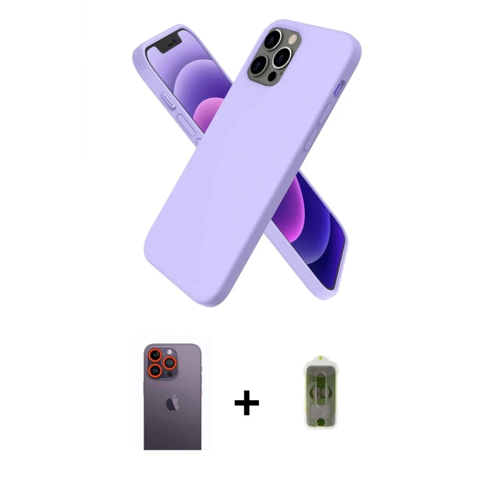 ieg™ iPhone 12 Pro Max Kılıf Kozmos Yansıma Özel Seri - Siyah Joko Magic 5D Hayalet Cam + Neon Fosforlu Kamera Lens - TU