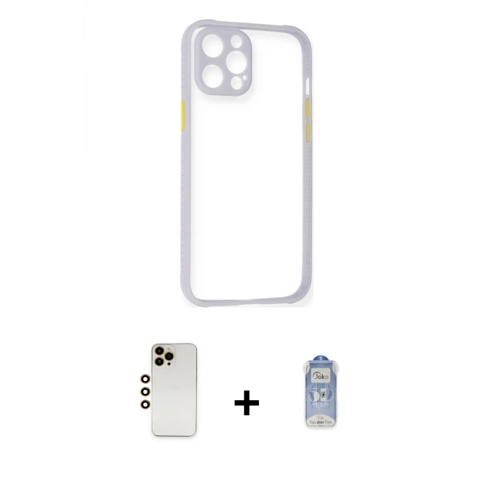 ieg™ iPhone 12 Pro Max Kılıf Nova Asil Özel Seri - Siyah Joko Magic 5D Cam + Shine Kamera Lens - GD