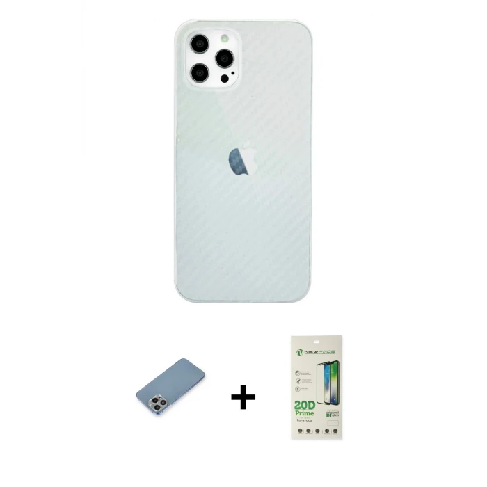 ieg™ iPhone 12 Pro Max Kılıf Nova Çizgi - Siyah 20D Premium Cam Ekran Koruyucu + Shine Kamera Lens Koruma Cam - GI