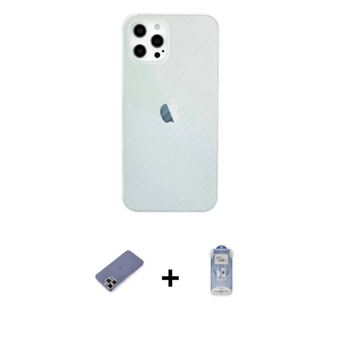 ieg™ iPhone 12 Pro Max Kılıf Nova Çizgi - Siyah Joko Magic 5D Cam + Metal Kamera Lens Koruma Cam - GD
