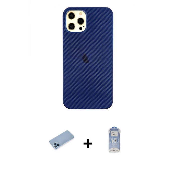 ieg™ iPhone 12 Pro Max Kılıf Nova Çizgi - Siyah Joko Magic 5D Cam + Shine Kamera Lens Koruma Cam - MI