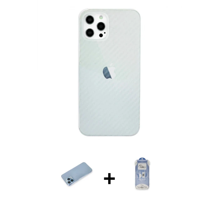 ieg™ iPhone 12 Pro Max Kılıf Nova Çizgi - Siyah Joko Magic 5D Cam + Shine Kamera Lens Koruma Cam - MI
