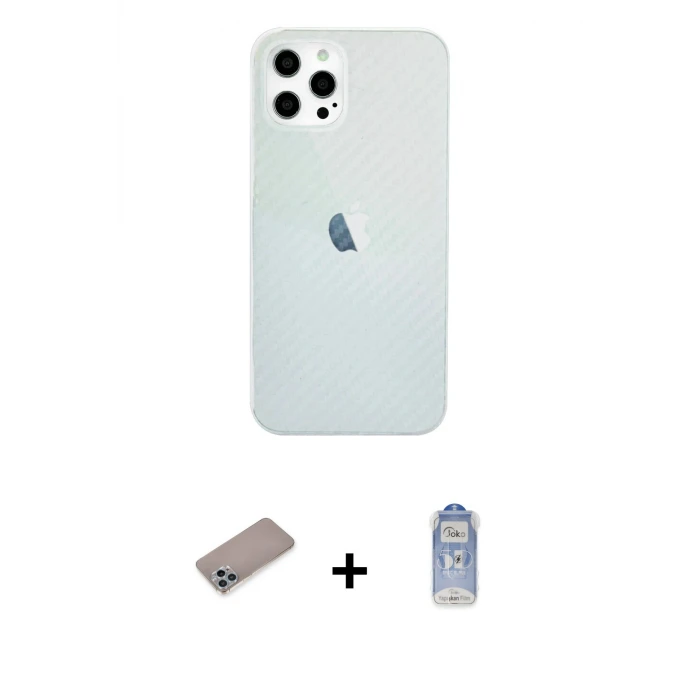 ieg™ iPhone 12 Pro Max Kılıf Nova Çizgi - Siyah Joko Magic 5D Cam + Shine Kamera Lens Koruma Cam - SABE