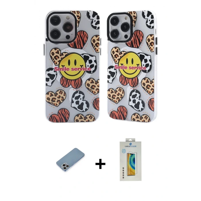 ieg™ iPhone 12 Pro Max Kılıf Nova Doku Koleksiyonu - Siyah Polymer Nano Ekran Koruyucu + Shine Kamera Lens Koruma Cam - GI
