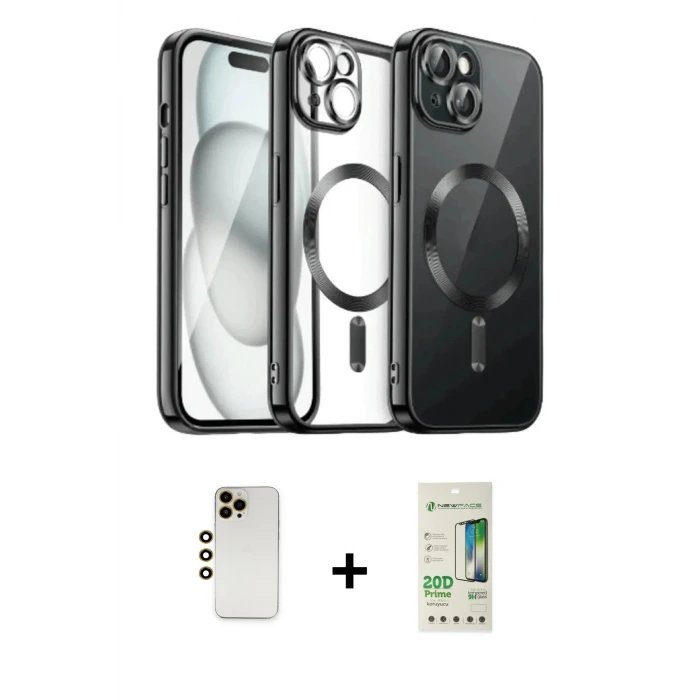 ieg™ iPhone 12 Pro Max Kılıf Nova Işık Özel Seri - Siyah 20D Premium Cam Ekran Koruyucu + Shine Kamera Lens - GD