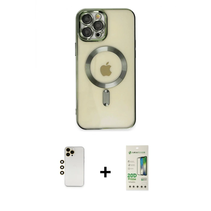 ieg™ iPhone 12 Pro Max Kılıf Nova Işık Özel Seri - Siyah 20D Premium Cam Ekran Koruyucu + Shine Kamera Lens - GD