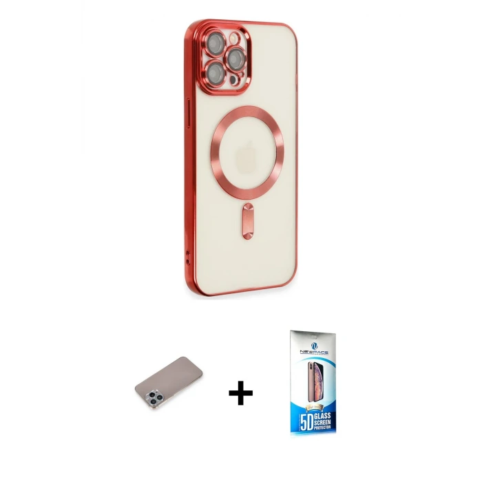 ieg™ iPhone 12 Pro Max Kılıf Nova Işık Özel Seri - Siyah 5D Eko Cam Ekran Koruyucu + Shine Kamera Lens Koruma Cam - SABE