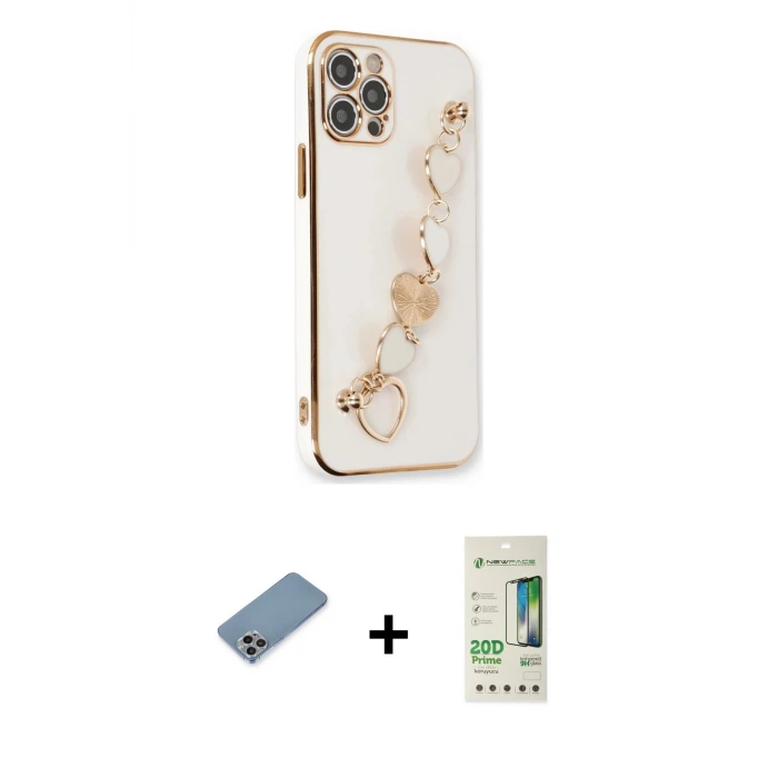 ieg™ iPhone 12 Pro Max Kılıf Nova Işık Prime - Siyah 20D Premium Cam Ekran Koruyucu + Shine Kamera Lens Koruma Cam - GI