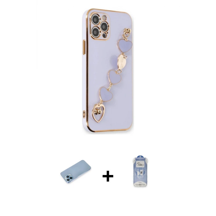 ieg™ iPhone 12 Pro Max Kılıf Nova Işık Prime - Siyah Joko Magic 5D Cam + Shine Kamera Lens Koruma Cam - MI