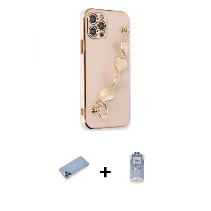 ieg™ iPhone 12 Pro Max Kılıf Nova Işık Prime - Siyah Joko Magic 5D Cam + Shine Kamera Lens Koruma Cam - MI