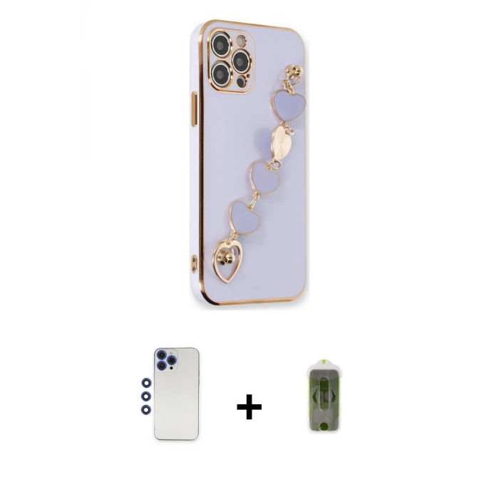 ieg™ iPhone 12 Pro Max Kılıf Nova Işık Prime - Siyah Joko Magic 5D Hayalet Cam + Shine Kamera Lens - LT
