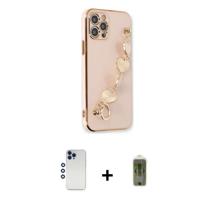 ieg™ iPhone 12 Pro Max Kılıf Nova Işık Prime - Siyah Joko Magic 5D Hayalet Cam + Shine Kamera Lens - LT