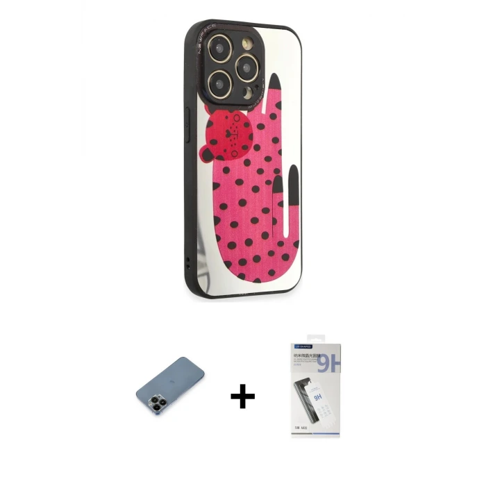 ieg™ iPhone 12 Pro Max Kılıf Odak Klasik Serisi - Şeffaf Uv Polymer Nano Ekran Koruyucu + Shine Kamera Lens Koruma Cam - SH