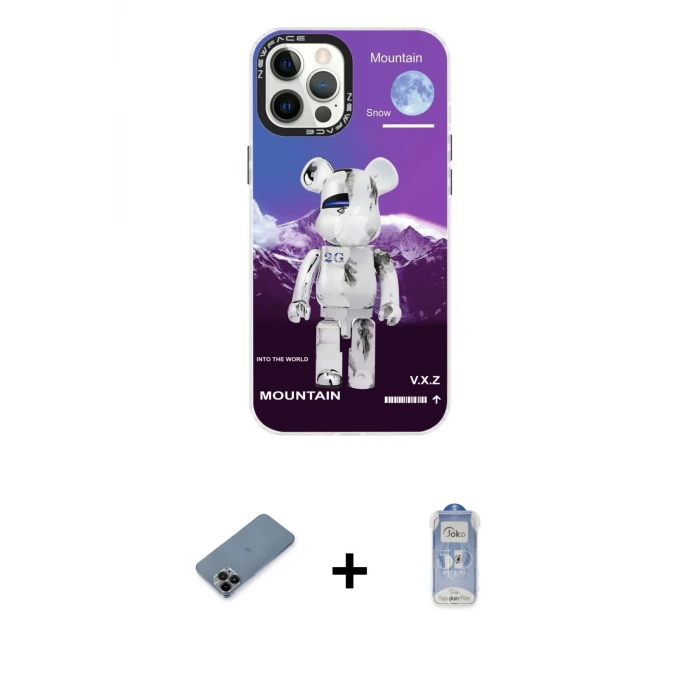 ieg™ iPhone 12 Pro Max Kılıf Siluet Çizgi Koleksiyonu - Siyah Joko Magic 5D Cam + Shine Kamera Lens Koruma Cam - SH