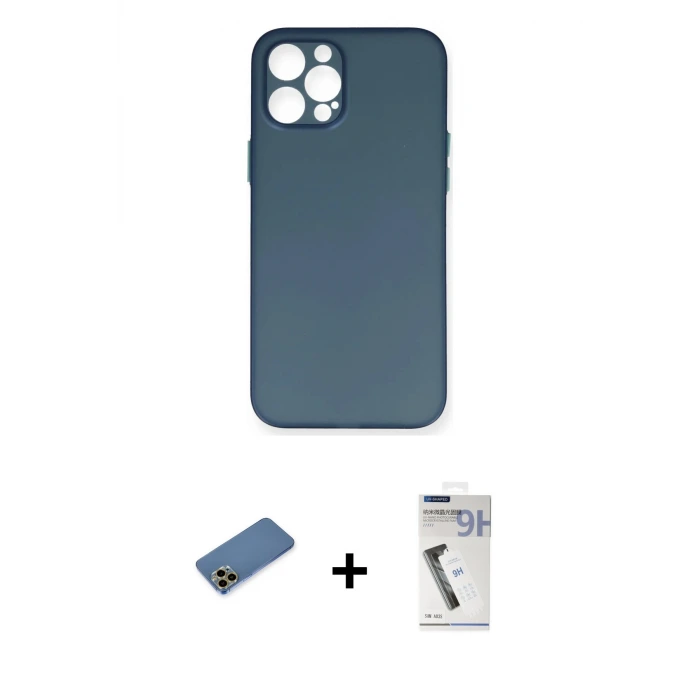 ieg™ iPhone 12 Pro Max Kılıf Yadigar Yansıma Serisi - Şeffaf Uv Polymer Nano Ekran Koruyucu + Shine Kamera Lens Koruma Cam - GD