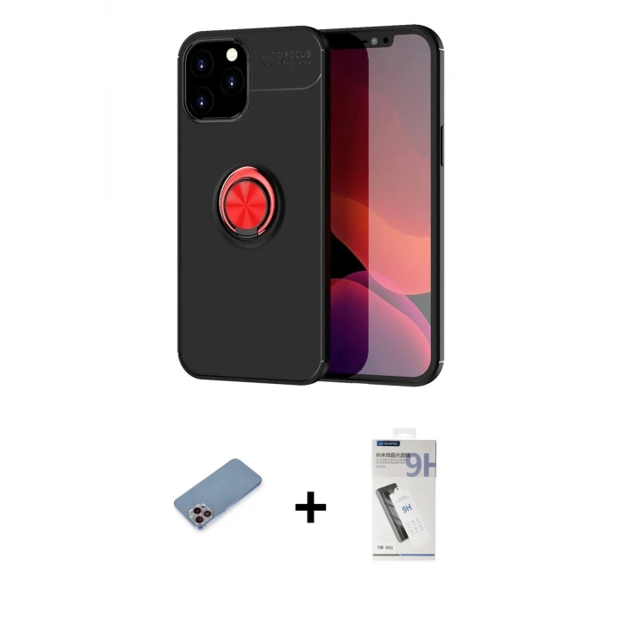 ieg™ iPhone 12 Pro Max Kılıf Yankı Form Prime - Şeffaf Uv Polymer Nano Ekran Koruyucu + Shine Kamera Lens Koruma Cam - PE