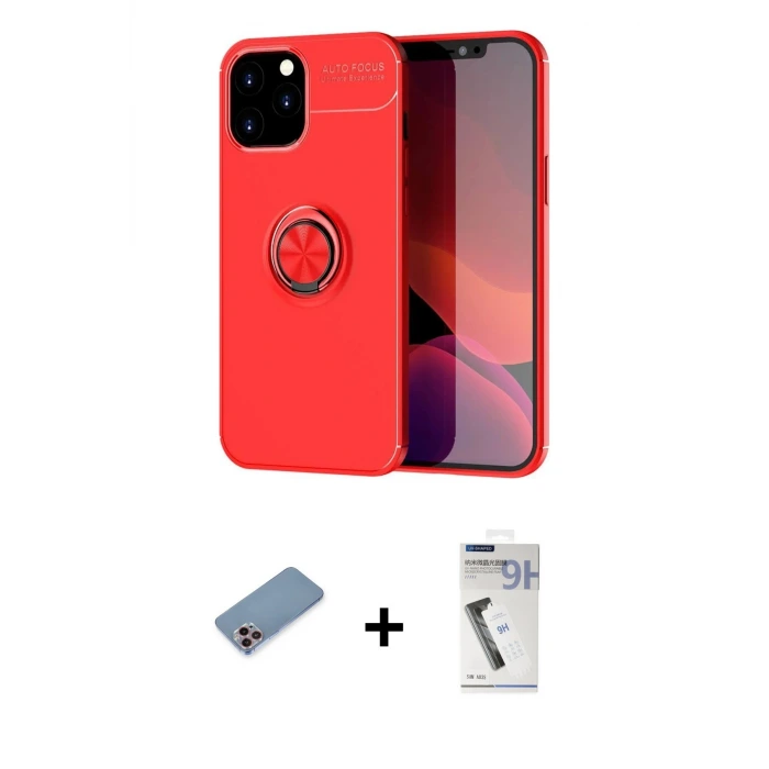 ieg™ iPhone 12 Pro Max Kılıf Yankı Form Prime - Şeffaf Uv Polymer Nano Ekran Koruyucu + Shine Kamera Lens Koruma Cam - PE