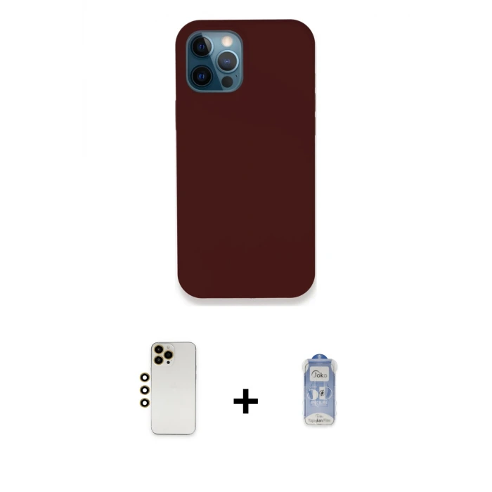 ieg™ iPhone 12 Pro Max Kılıf Zirve Modern Özel Seri - Siyah Joko Magic 5D Cam + Shine Kamera Lens - GD