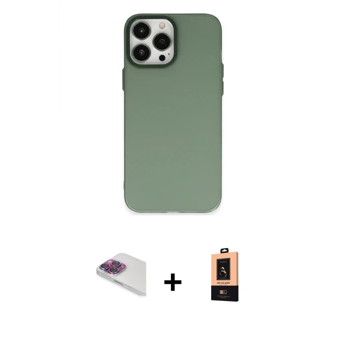 ieg™ iPhone 13 Pro Max Kılıf Ahenk Çizgi Prime - Şeffaf Maxco Cam Ekran Koruyucu + Pers Alüminyum Kamera Lens - GI