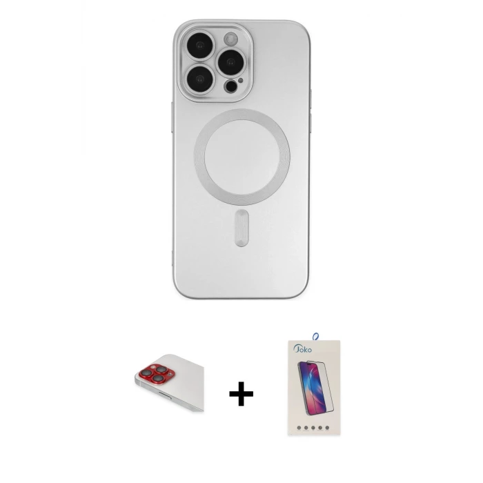 ieg™ iPhone 13 Pro Max Kılıf Akış Minimal Özel Seri - Siyah Joko 5D Cam + Pers Alüminyum Kamera Lens - KI