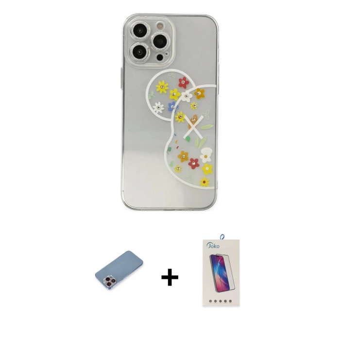 ieg™ iPhone 13 Pro Max Kılıf Eksen Asil Prime - Siyah Joko 5D Cam + Shine Kamera Lens Koruma Cam - PE