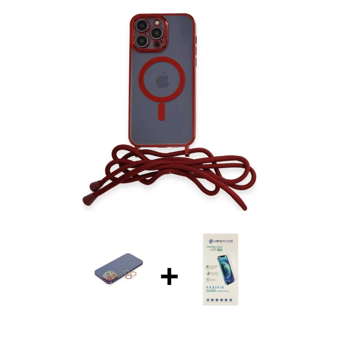 ieg™ iPhone 13 Pro Max Kılıf Eksen Özel Seri - Şeffaf Pasifik Cam Ekran Koruyucu + Renkli Kamera Lens Koruma Cam - TU